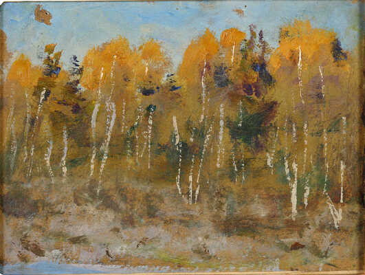 Дубовской Николай Никанорович. Золотая осень. Березовая роща на берегу реки